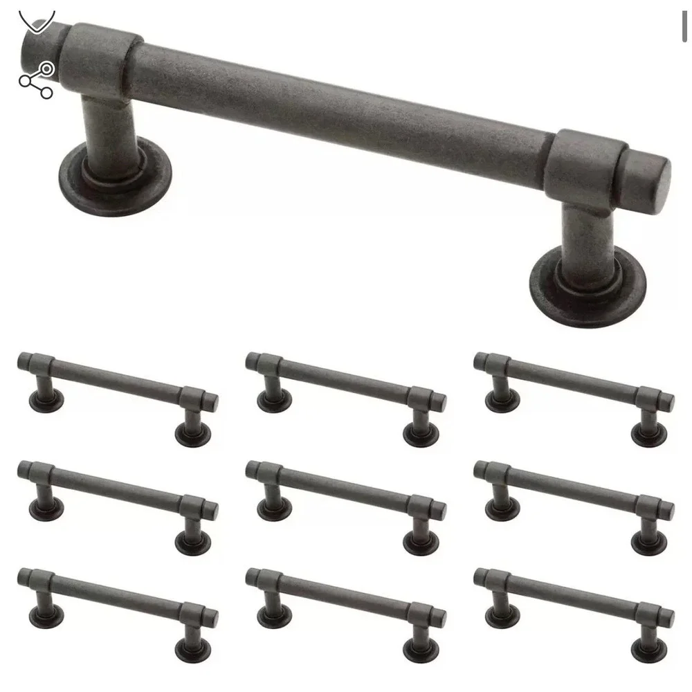 Liberty Hardware Francisco 3in Cabinet Pulls 10 Pack Soft Iron Industrial Gray
